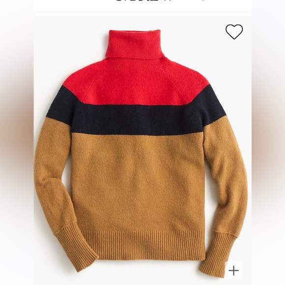 J. Crew Colorblock Turtleneck in Super Soft Yarn - Picture 1 of 8